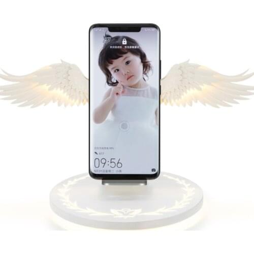 Wonderlife 10W Universal Colorful LED Angel Wings Qi Wireless Charger Charge Dock For iPhone 8 Plus X XS MAX XR Mobile Phone
