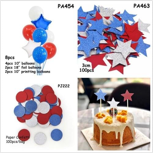 Independence Day Balloons Home Party Decor Aluminium Latex Foil Decoration Anniversary New Year Red Blue birthday DIY Ballons