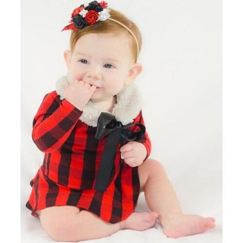 Childrens wear hot style spring and autumn gingham skirt jumpsuit Kids girl baby long sleeve climbing Clothes RM19069