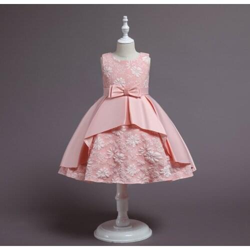 Childrens Dress Girls' evening dress embroidered poncho silk Princess Dress Girls' performance birthday party evening dress