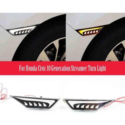Dichromatic Streamer Turn Light For Honda Civic 10 Generation 2016 2017 2018 2019 2020 Fender Side Lights