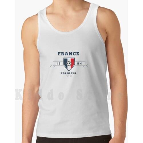 France Football Fan Tank Tops Vest 100% Cotton France Francia Le Blues Football Calcio Soccer Player