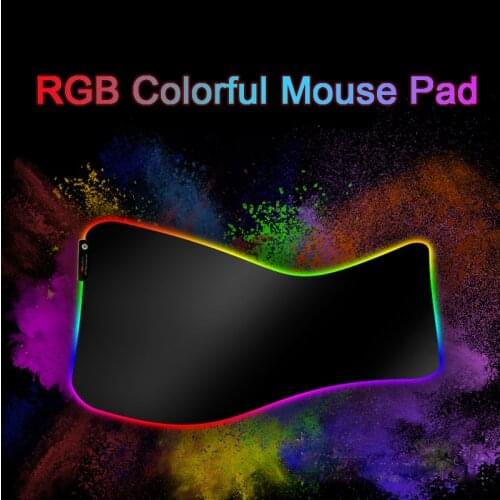 Backlight Gaming Mouse Pad Extra Large Fine Surface Waterproof Durable Stitched Locking Colorful Light RGB Mouse Cloth Pad