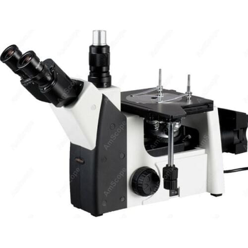 Inverted Trinocular Metallurgical Microscope--AmScope Supplies 50X-500X Inverted Trinocular Metallurgical Microscope