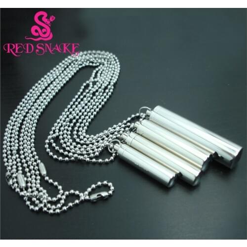 RED SNAKE Pure Titanium Steel Cylindric Barrel-type Openable Type Inside Empty Caulked Waterproof Pendant Necklaces