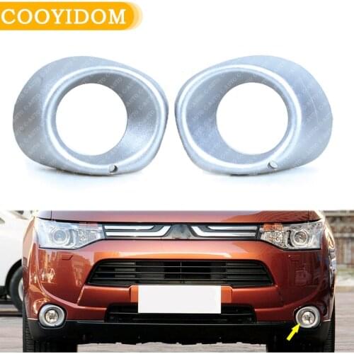 Car Front Bumper Fog Light Cover For Mitsubishi Outlander 2013-2015 6400F059 6400F060 black silver front light Frame COVER
