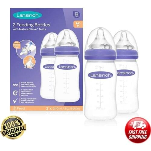 Lansinoh Natural Wave Baby Bottle 240 ml - 2 pcs
