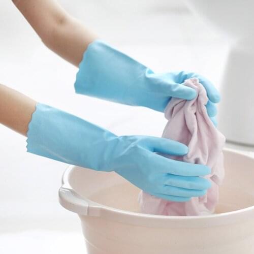 Housework gloves clothes kitchen cleaning scrubbing dishes rubber latex