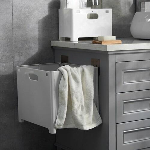 Wall-mounted Folding Clothing Toys Bathroom Household Storage Bin Laundry Basket