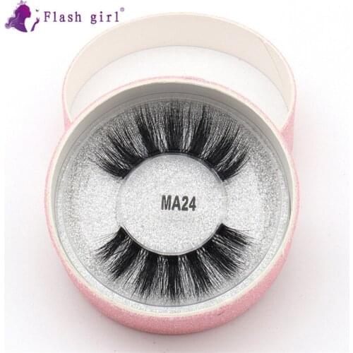 Natural 3D Mink Eyelashes 100% Handmade Soft Full Strip Lashes Thick False Eyelashes Reusable Mink Lashes MA24