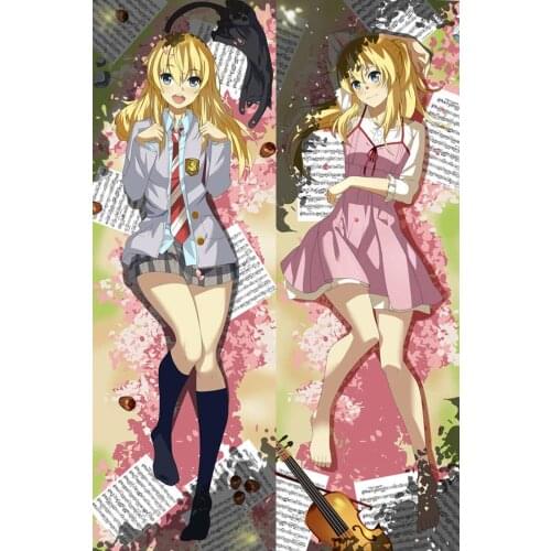 Shigatsu wa kimi no uso anime Characters miyazono kaori throw pillow cover Your Lie in April body Pillowcase