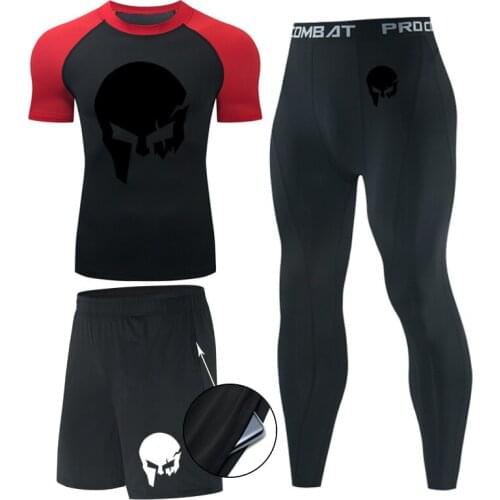 New Mens Compression Running T-Shirt Fitness Short Sleeve Exercise Training Jogging T-Shirt Quick Drying Tight-fitting Pants