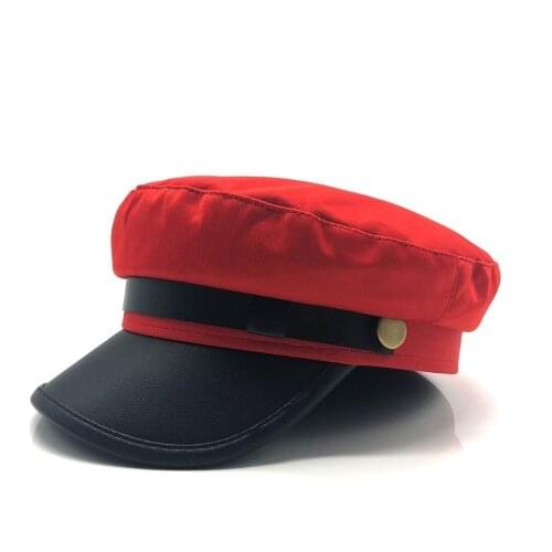 2018 New unisex red black flat navy hat cap women men fashion berets hot sale street style beret caps brand hats Newspaper Cap