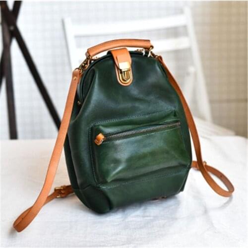 2020 new literary retro youth leather shoulder bag top layer cowhide handmade personalized backpack fashion female trendy bag