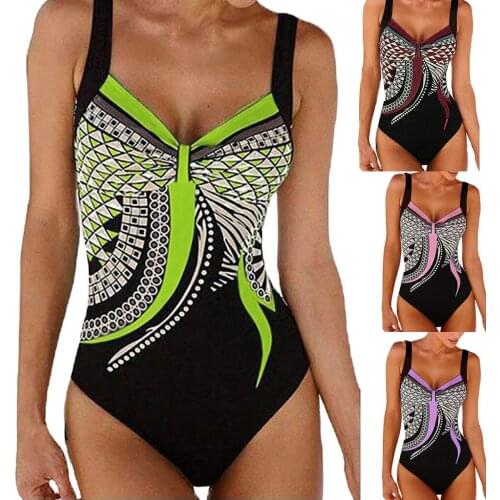 2021 New Sexy One Piece Swimsuit Women Print Swimwear Bodysuit Swimsuit Push Up Monokini Bathing Suit Summer Beachwear #T3G