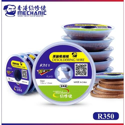 MECHANIC Large Width Range 1.5m Length Desoldering Braid Welding Remover Pure Copper Solder Wick Wire Cord Flux BGA Repair Tool