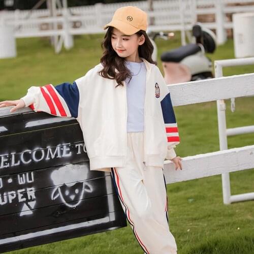 Girls Autumn Sports Suit 2020 New Korean Cardigan Coat Autumn Children Clothing Sets Boys Tracksuits Kids Clothing for Girls