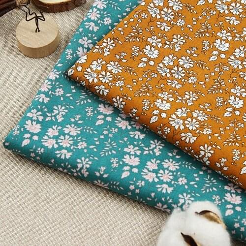 Pastoral Small Flower Cotton Poplin Fabric DIY Sewing Baby Clothing Dress Shirt Home Needlework Garment Materials 100X145cm