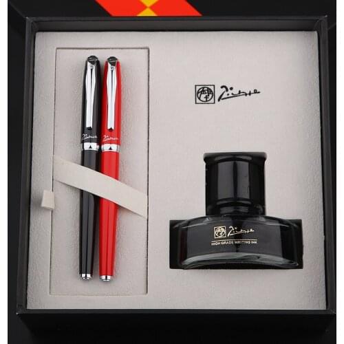 2pcs/lot Pimio Picasso T708 0.5mm Nib Fountain Pen + 0.38mm Extra Fine Nib Fountain Pens Luxury Gift Set with A Bottle Ink