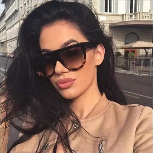 Flat Top Pilot Sunglasses Women Gradient Shield Black Sunglasses Vintage Luxury Brand Travel Men and Women Eyeglasses Glasses