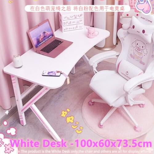 100x60x73.5cm White Computer Desk Home Desktop Game Desk Girls lovely Gaming Table Modern Minimalist Studying Office White Desk