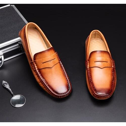 Men Shoes Men Loafers Shoes Autumn Luxury Leather Shoes Ligh Male Footwear Comfy New Mens Flats Slip-On Men Casual Shoes