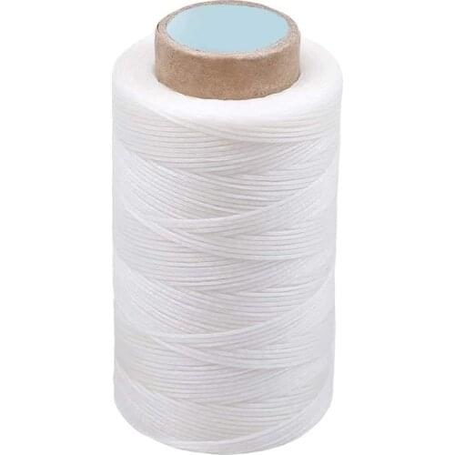 KAOBUY 284Yards Leather Sewing Waxed Thread-Practical Long Stitching Thread For Leather Craft DIY,Shoe Repairing (Off-white)