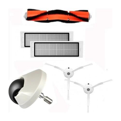 High Quality 1pcs main brush & 2pcs Hepa Filter & 2pcs Side brush& 1pcs Front wheel For Xiaomi mija 1st Vacuum Roborock S50 S51