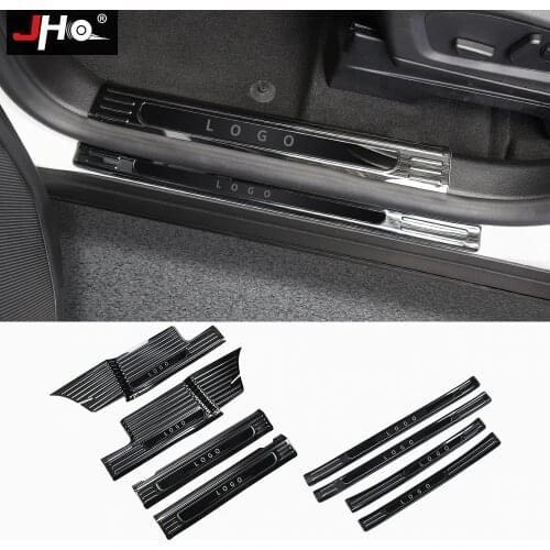 JHO Stainless Steel Door Sill Scuff Plate Pedal Entry Guard Protector Cover For Ford Explorer 2020 2021 Limited Car Accessories