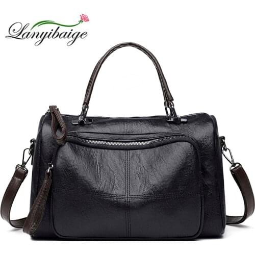 Womens Leather Handbags Fashion Large-Capacity Casual Lady Handbags Simple Style Hand Bags Shoulder Bags Ladies Messenger Bag