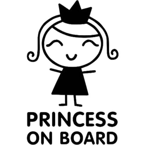 8.3cm*13cm Princess On Board Vinyl Decal Baby Gril Car Sticker Rear Window Car Sticker