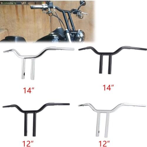 Motorcycle accessories T-shaped handlebar stainless steel 12/14 inches Fit For Harley-Davidson Dyna Softail Sportster 1996-2020