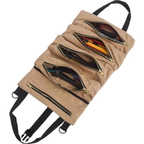 Car Storage Bag Car Kit Multi-Function Tool Bag Portable Reel Tool Bag Canvas Portable Storage Bag Folding Tool Storage Bag