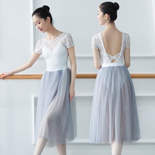 Ballet Dress Classic Dance Costume Ballroom Dance Dress Lace Ballerina Dancewear Dance Clothes Women Long Lyrical Dress Skirt