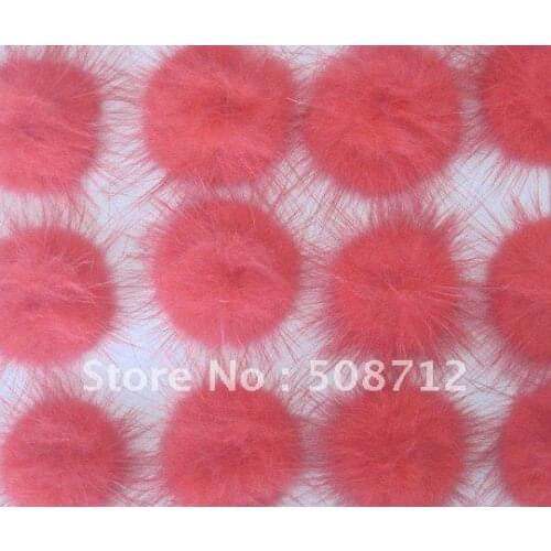 Free shipping!!!! mink fur ball embellishment sew trim for DIY craft hair accessory 30mm bright orange