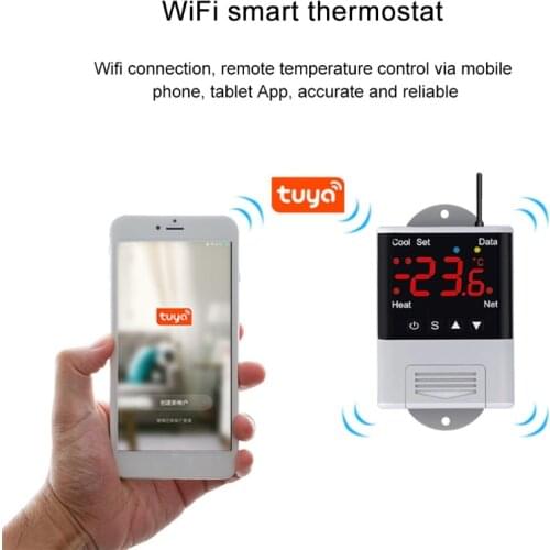 WIFI Thermostat Digital Temperature Controller 110V-230VAC 10A Phone APP Remote Control Waterproof DS18B20 Sensor for