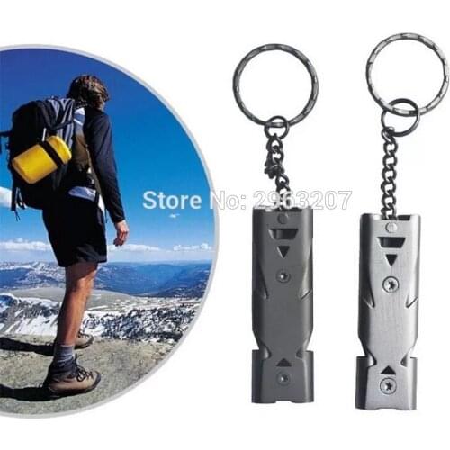 Emergency Survival Double Channel Whistle Keychain for Hiking Camping Outdoor Sports Tools EDC gear Pet Training Stop Barking