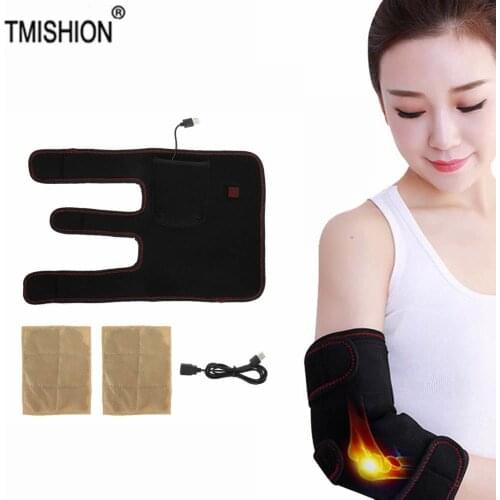 USB Electric Heating Elbow Pad Warming Therapy with Moxibustion Bag Brace Support Electric Heating Elbow Pads Set