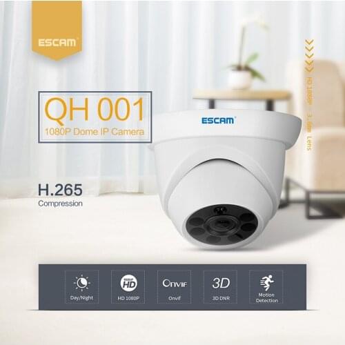 ESCAM QH001 2MP 1080P 3D DNR IR Night Vision IP Dome Camera