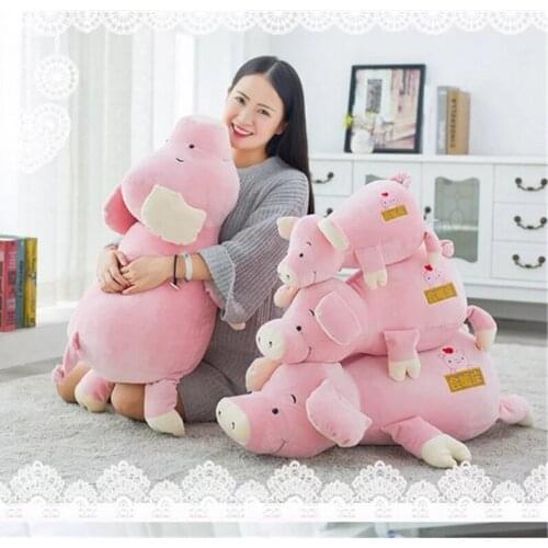 Fancytrader Warm Soft Pink Pig Plush Toys Big Stuffed Lying Pigs Pillow Cushion 80cm 31inches Birthday Christmas Gift
