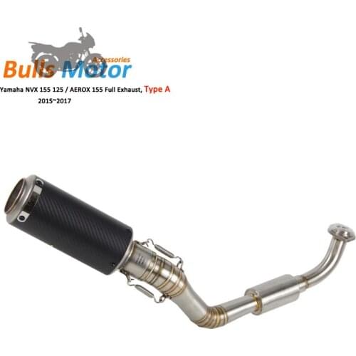 Racing Tuned Full Exhaust System For Yamahas NVX 155 / AEROX155 Stainless Exhaust Pipe Carbon Fiber Muffler Silencer Escape