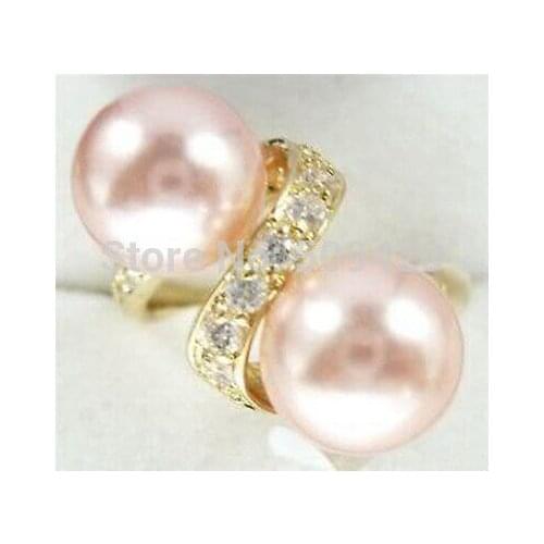 Hot sell Noblest Silver Pink Shell Pearl Ring Size 7 8 9 >Bridal jewelry free shipping