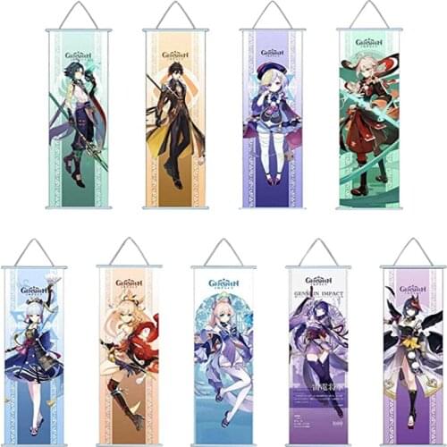 Game Genshin Impact Hanging Pictures Hanging Painting Keqing Dawn Morax Kaedehara Kazuha Cosplay Wall Poster Home Decoration