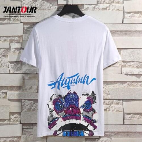 Jantou Chinese Lion Dance Classical Style Embroidery Cotton Casual Hipster Short Sleeve T Shirts Summer Streetwear Hip Hop Brand