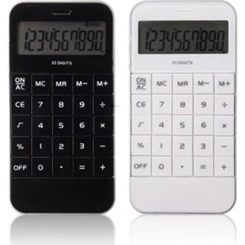 1pcs Calculator Office Supplies Practical 10-digit Timer Calculator Pocket Type for Pupils Black White Creative Style Calculator