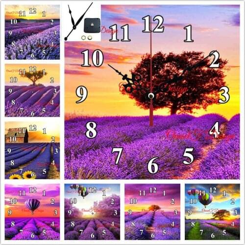 Decortion home diamond mosaic tree 5d diamond painting with clock diamond embroidery set clock rhinestone pictures wall sticker