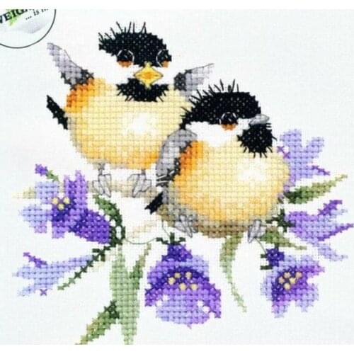 DW1459 magazine article flowers fat birds cross stitch kit DMC Threads sewing craft set Handmade DIY craft embroidery needlework