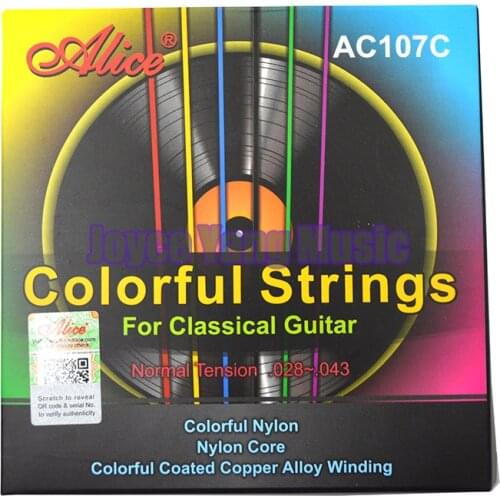 Alice A107C Colourful Clear Nylon Classical Guitar Strings 1st-6th Strings Free Shipping Wholesales