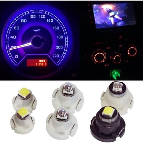 10PCS Interior Light T3 T4.2 T4.7 T5 Wedge LED Bulb Auto Car Instrument Light bulbs 12V automobiles car-styling Car led light