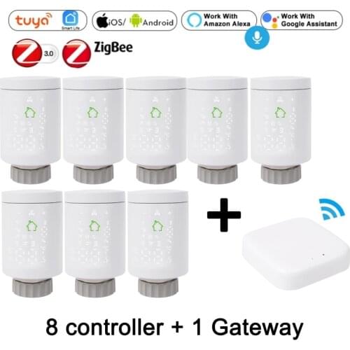 Wifi TUYA Zigbee3.0 TRV Thermostat Thermostatic Radiator Actuator Remote Control Works with Google-Home & Alexa